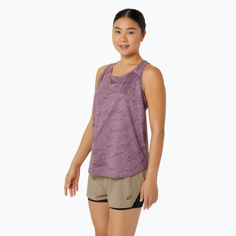 Dámské běžecké tílko tank top ASICS Road All Over Print Tank dusty mauve