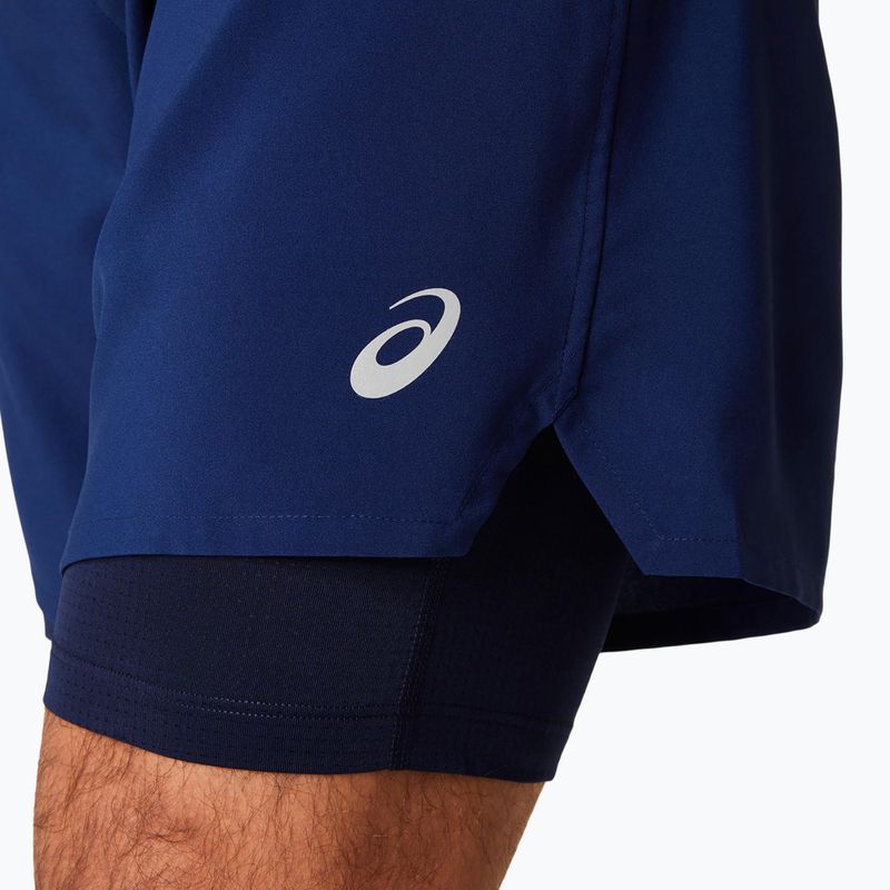 Pánské běžecké kraťasy  ASICS Road 2-N-1 7IN blue expanse / midnight 7