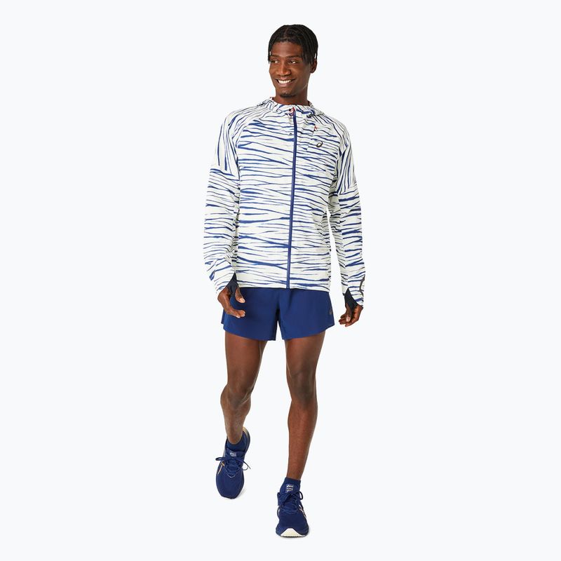 Pánská běžecká bunda ASICS Metarun Shibori Waterproof brich/blue expanse 2