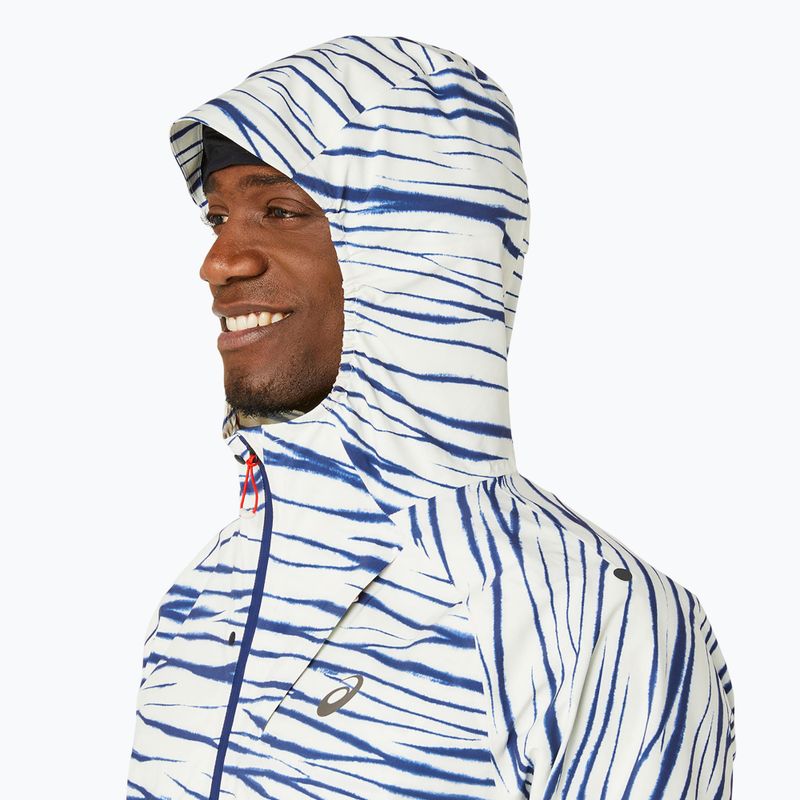 Pánská běžecká bunda ASICS Metarun Shibori Waterproof brich/blue expanse 7