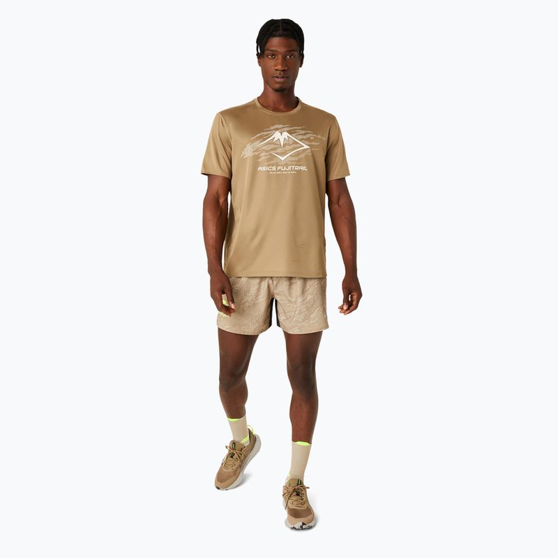 Pánské běžecké tričko ASICS Fujitrail Logo pepper/feather grey/oatmeal 2