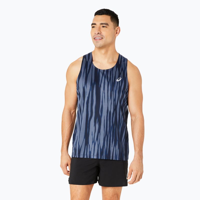 Koszulka do biegania męska ASICS Road All Over Print Singlet blue expanse/midnight