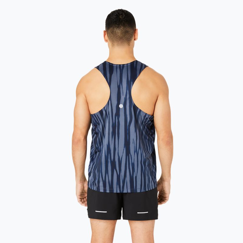 Pánské běžecké tílko tank top ASICS Road All Over Print Singlet blue expanse/midnight 3