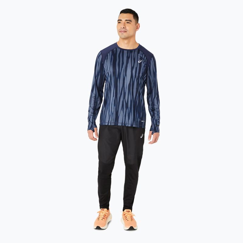 Pánské běžecké tričko longsleeve  ASICS Road All Over Print blue expanse/midnight 2