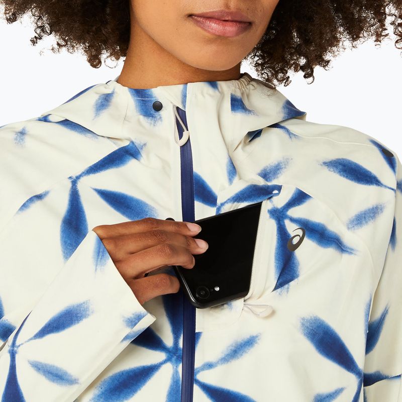 Kurtka do biegania damska ASICS Metarun Shibori Waterproof birch/blue expanse 7