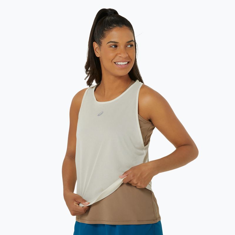 Dámské běžecké tílko tank top ASICS Nagino Run Tank oatmeal/pepper 4