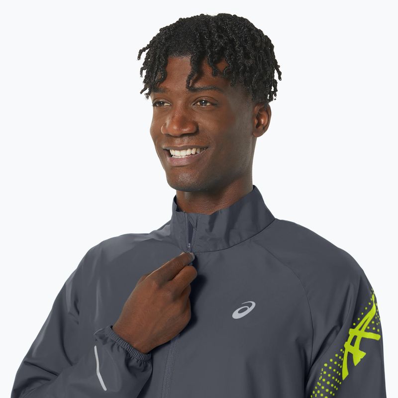 Pánská běžecká bunda  ASICS Icon carrier grey / safety yellow 4