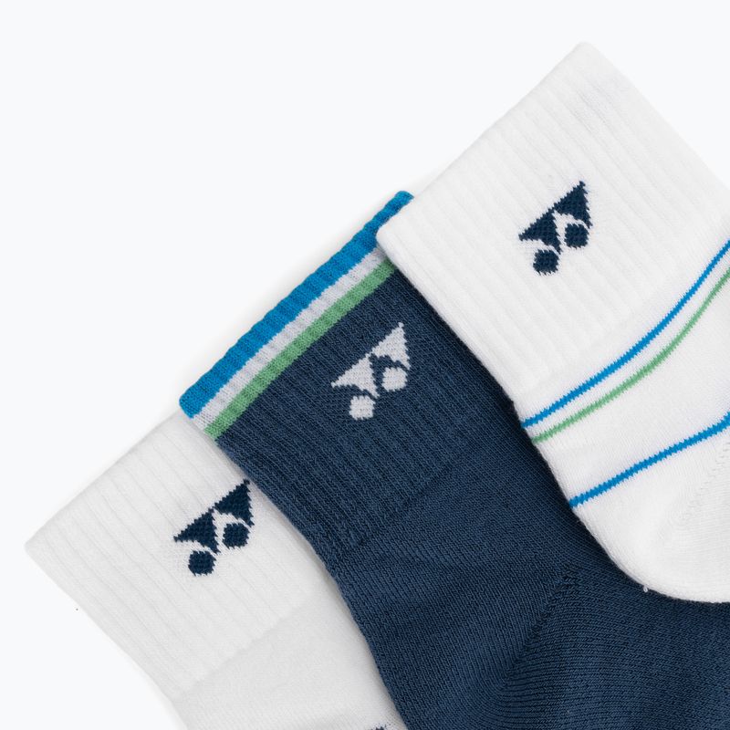 Ponožky YONEX 19236 Quarter 3 páry navy/white/green 7