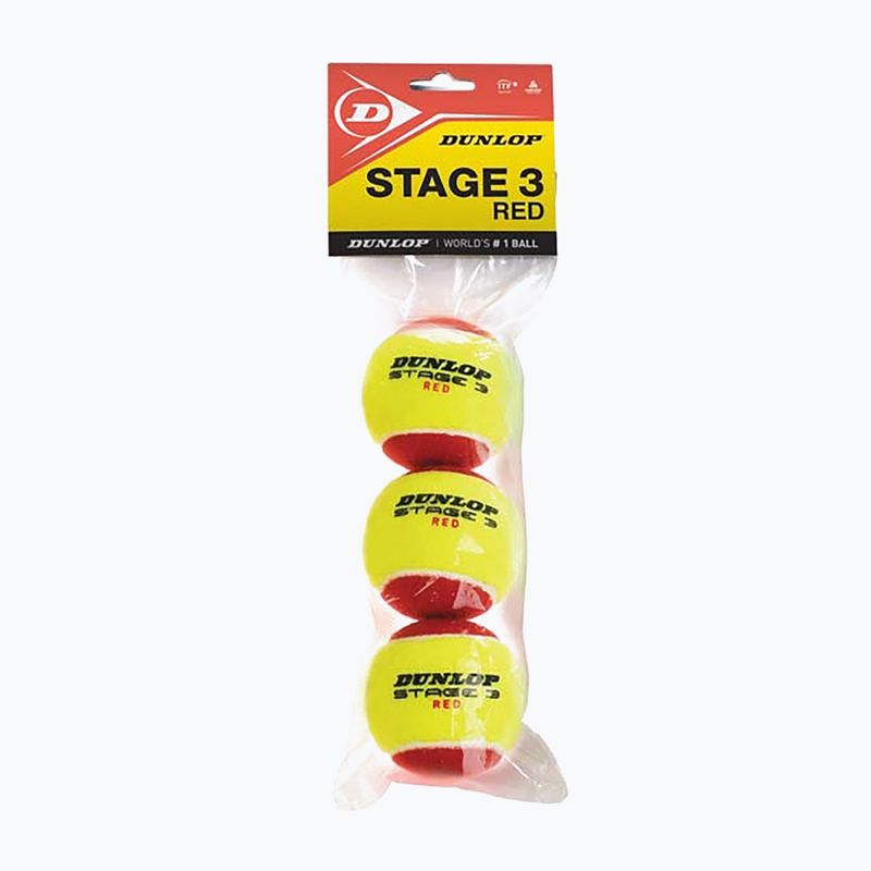 Dětské tenisové míče Dunlop Stage 3 3 ks červeno-žlute 601340