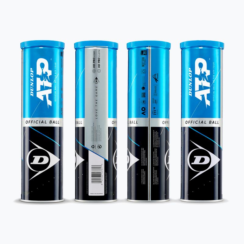 Tenisové míče Dunlop ATP Tour 4 pack green 3