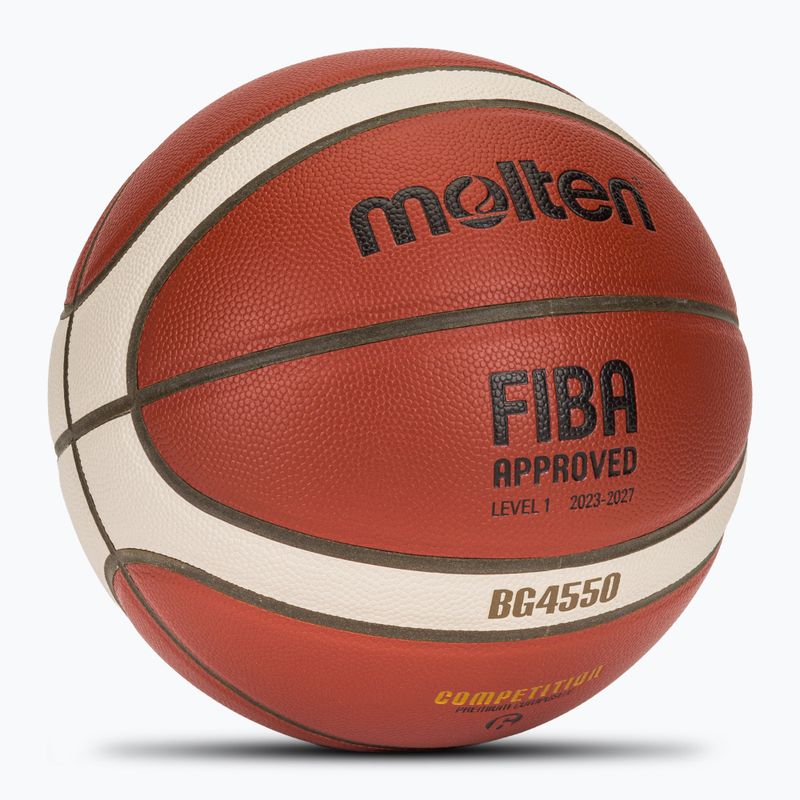 Basketbalový míč Molten B6G4550 FIBA brown velikost 6 2