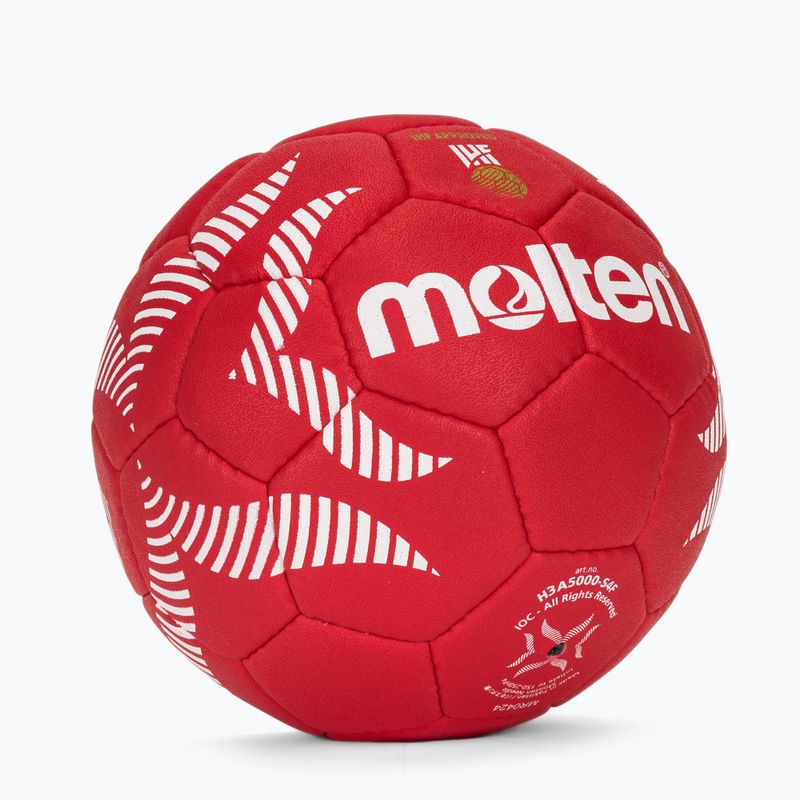 Míč na házenou  Molten H3A5000-S4F IHF OFFICIAL BALL PARIS 2024 red velikost 3 3