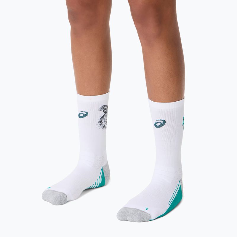 Ponožky ASICS Performance Run Crew brilliant white/wave teal 5