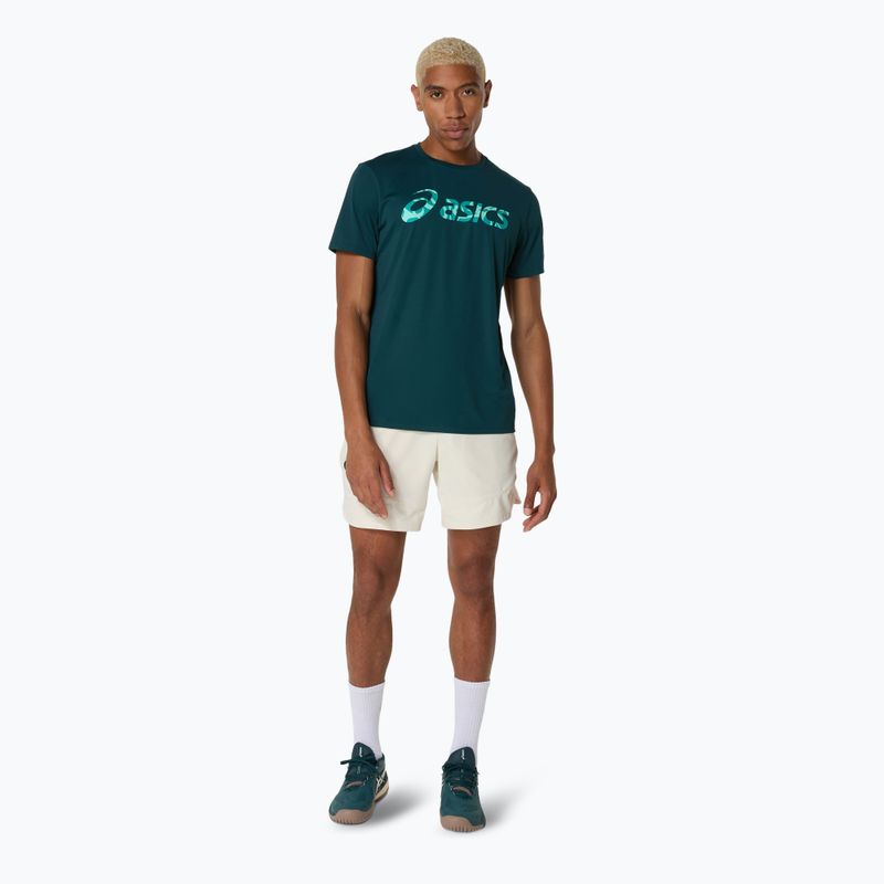 Pánské tenisové tričko ASICS Match Seasonal Graphic Tee saxon green 2