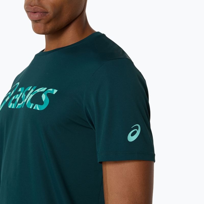 Pánské tenisové tričko ASICS Match Seasonal Graphic Tee saxon green 5