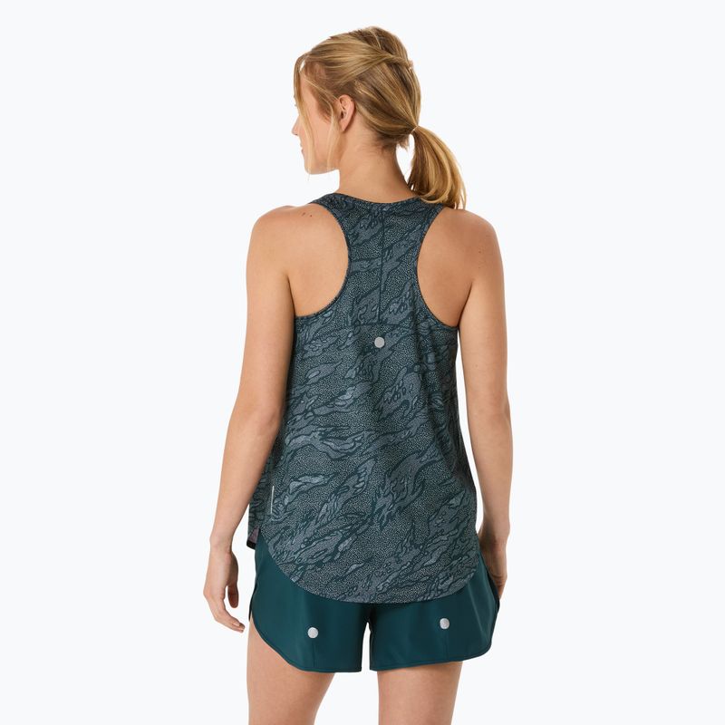 Koszulka do biegania damska ASICS Road All Over Print Tank saxon green/light ube 2