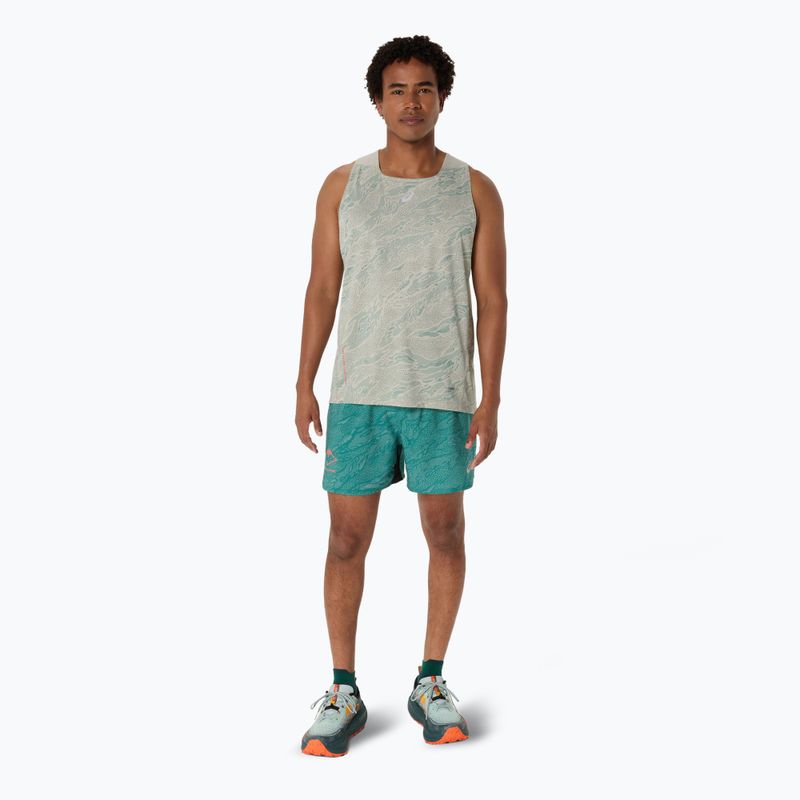 Pánské běžecké tílko ASICS  Fujitrail Singlet white sage/rainy lake 2