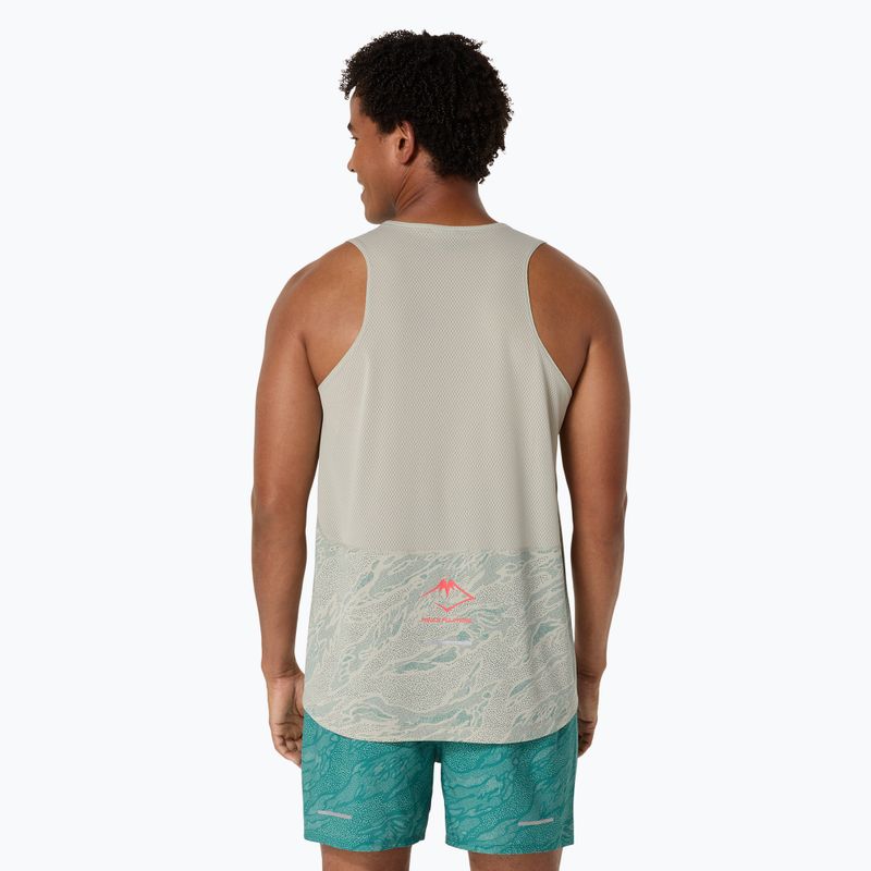 Pánské běžecké tílko ASICS  Fujitrail Singlet white sage/rainy lake 3