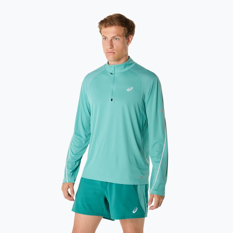 Pánské běžecké tričko longsleeve ASICS Road Lite-Show 1/2 Zip light teal 4