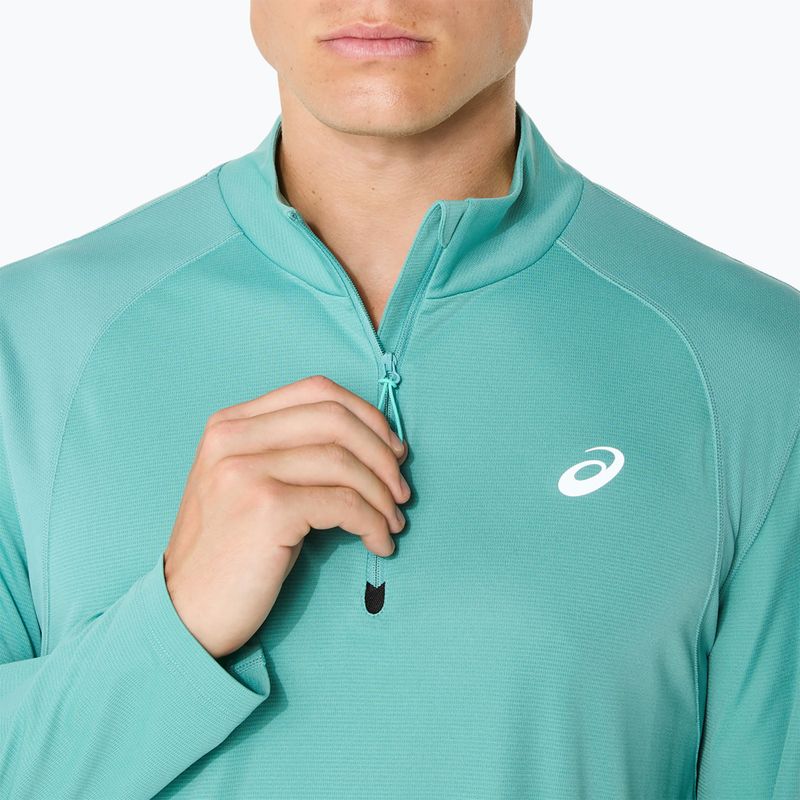 Pánské běžecké tričko longsleeve ASICS Road Lite-Show 1/2 Zip light teal 5
