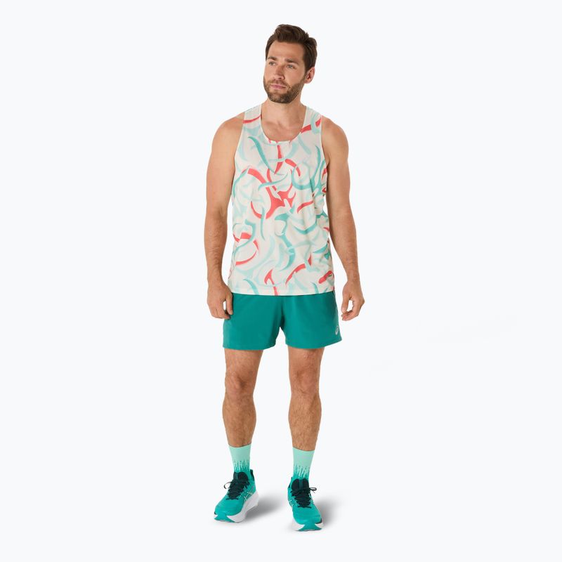 Pánské běžecké tílko tank top ASICS Road All Over Print Singlet birch 2