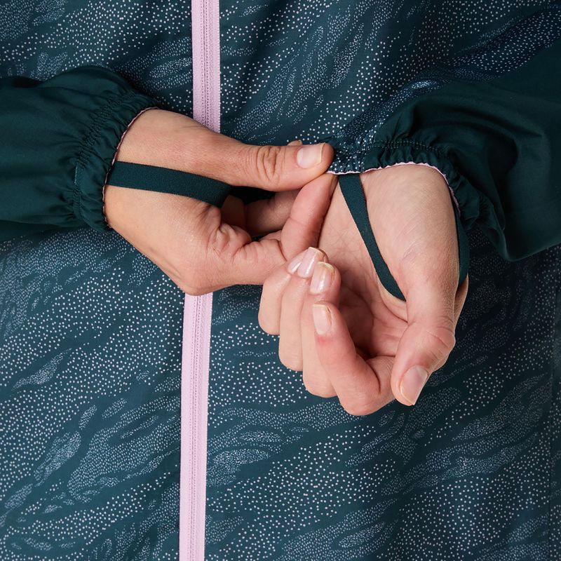 Dámská běžecká bunda ASICS Fujitrail Packable saxon green/light ube 10