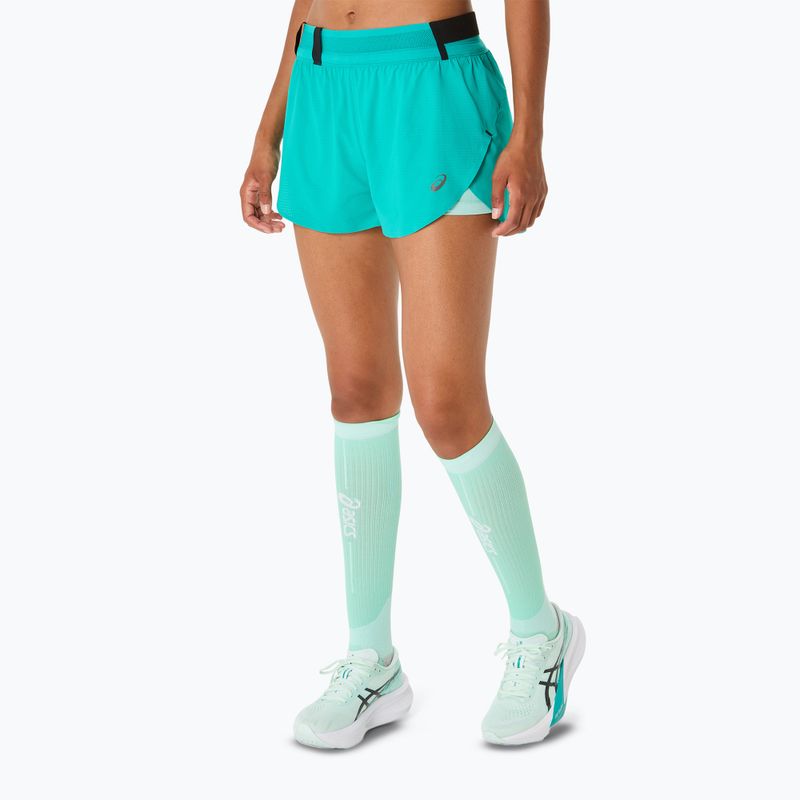 Spodenki do biegania damskie ASICS Metarun Split wave teal 3