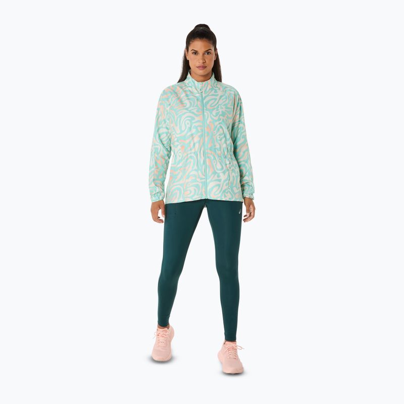 Dámská běžecká bunda ASICS Road Lite-Show Packable oasis green/multi colour 2
