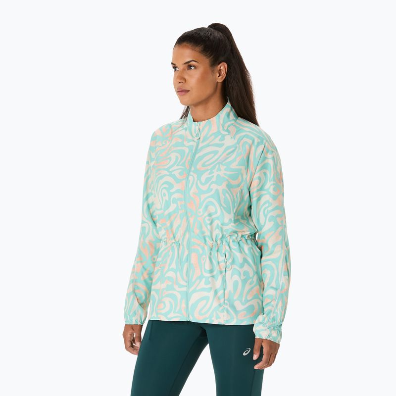 Dámská běžecká bunda ASICS Road Lite-Show Packable oasis green/multi colour 4
