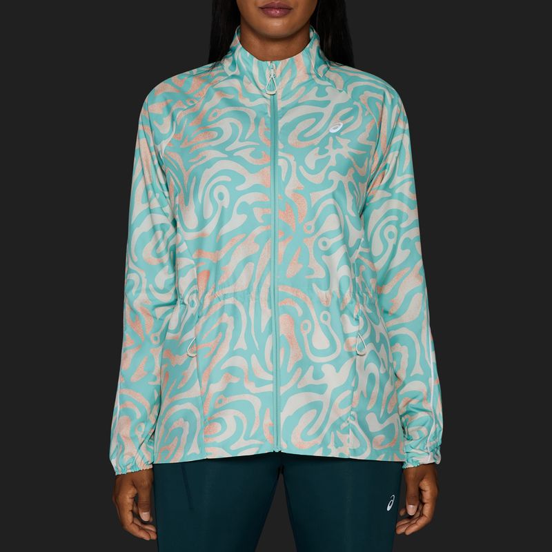 Dámská běžecká bunda ASICS Road Lite-Show Packable oasis green/multi colour 9