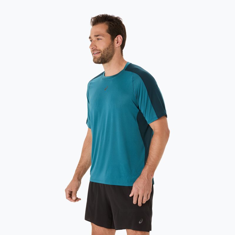 Pánské běžecké tričko ASICS Fujitrail Elite Top atlantis blue/saxon green 4