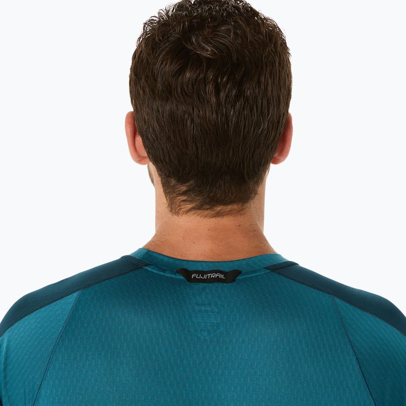 Pánské běžecké tričko ASICS Fujitrail Elite Top atlantis blue/saxon green 6
