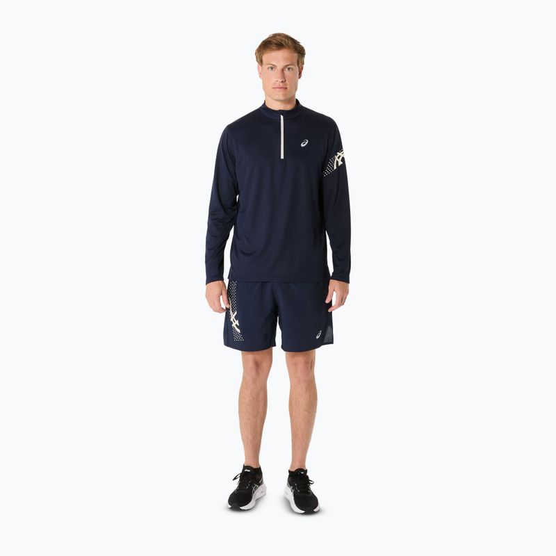 Pánské běžecké tričko Longsleeve ASICS Icon LS 1/2 Zip midnight  2