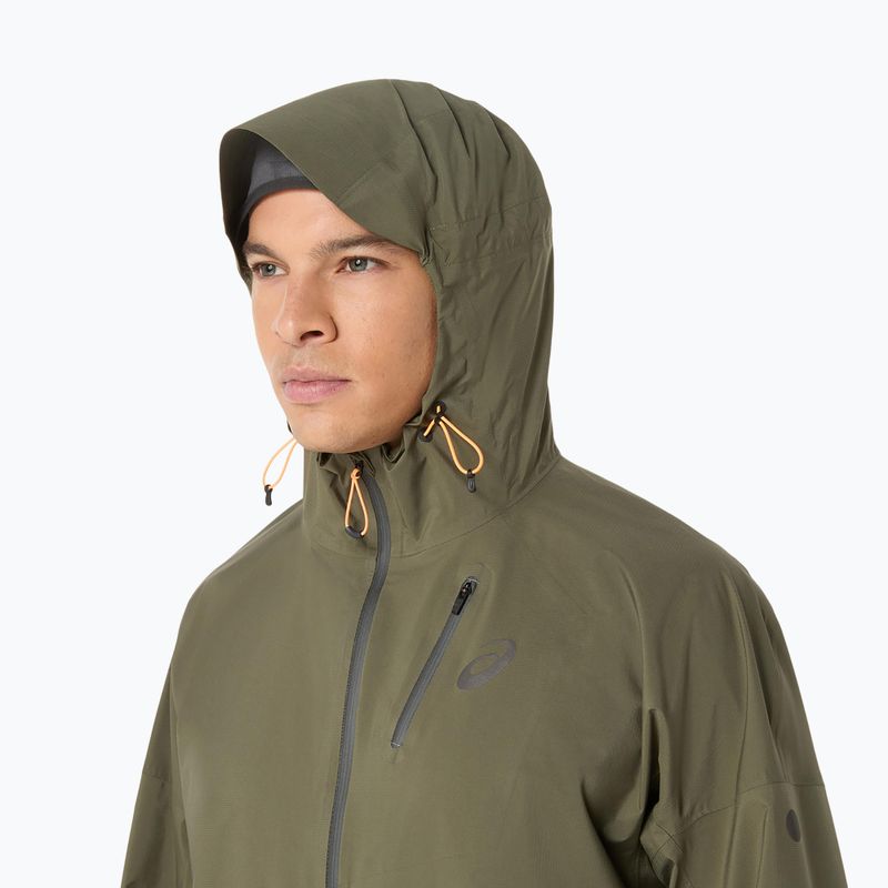 Pánská běžecká bunda ASICS Fujitrail Elite Waterproof mantle green 7