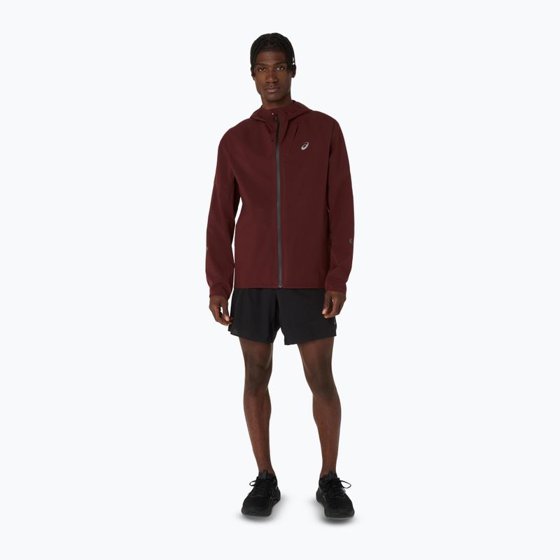 Pánská běžecká bunda ASICS Metarun Waterproof dark red planet 2