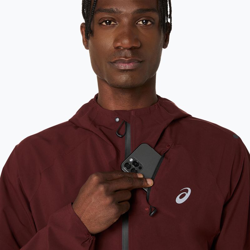 Pánská běžecká bunda ASICS Metarun Waterproof dark red planet 9