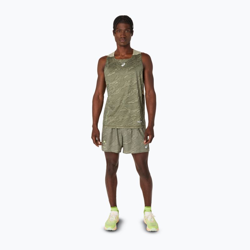 Pánské běžecké tričko ASICS Fujitrail Singlet mantle green/khaki 2