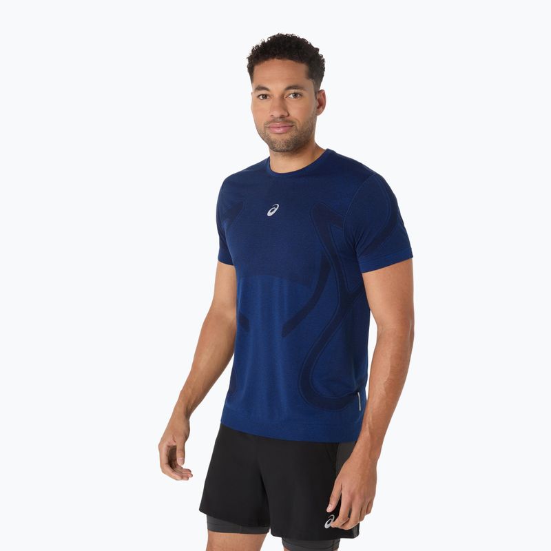 Pánské běžecké tričko ASICS Road Seamless illusion blue/glow yellow 4