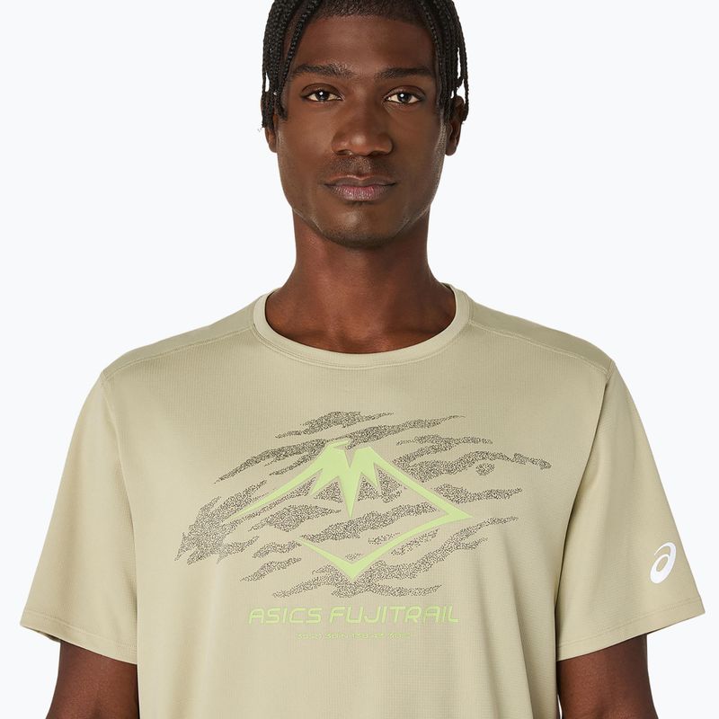 Pánské běžecké tričko ASICS Fujitrail Logo SS khaki 5