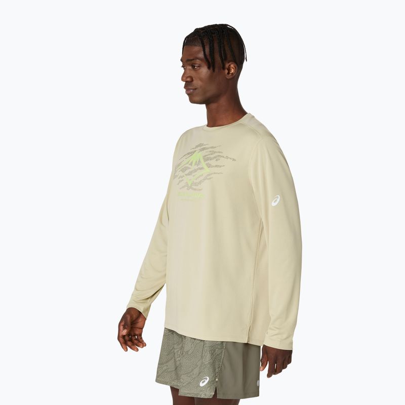 Pánské běžecké tričko Longsleeve ASICS Fujitrail Logo LS khaki  4