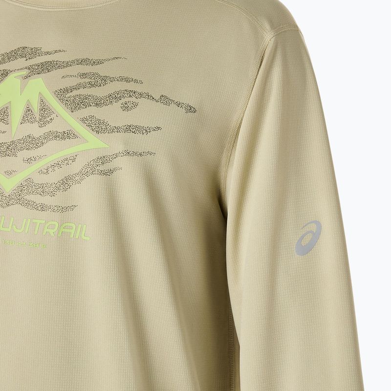Pánské běžecké tričko Longsleeve ASICS Fujitrail Logo LS khaki  6