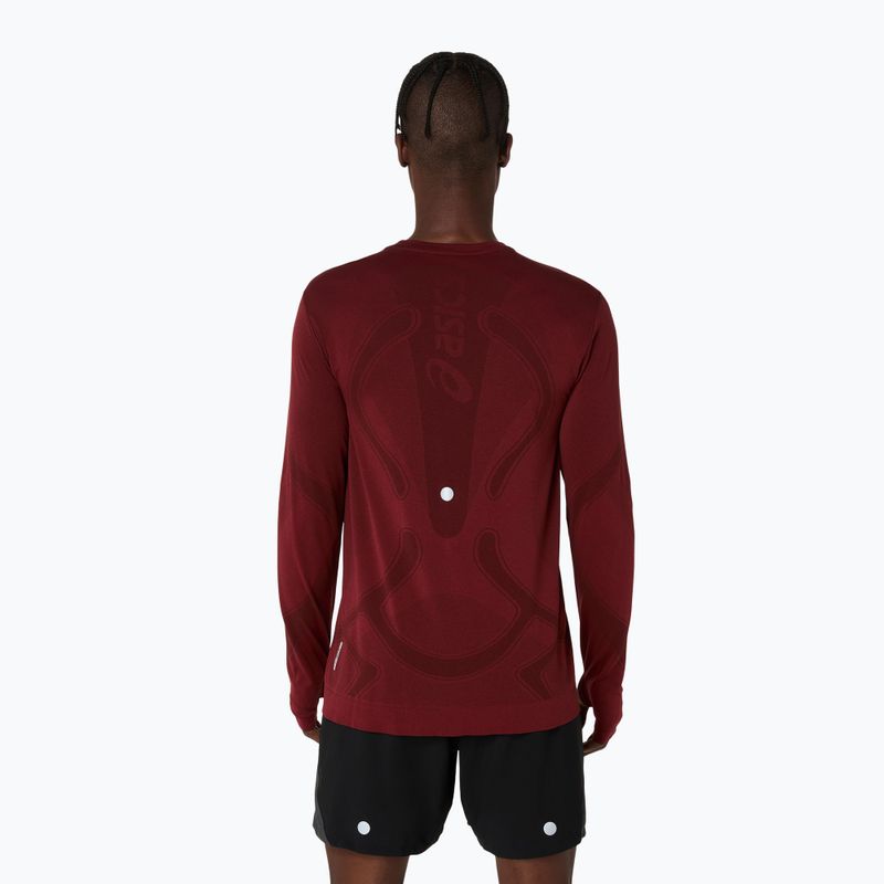 Pánské běžecké tričko Longsleeve ASICS Road Seamless LS dark red planet  3