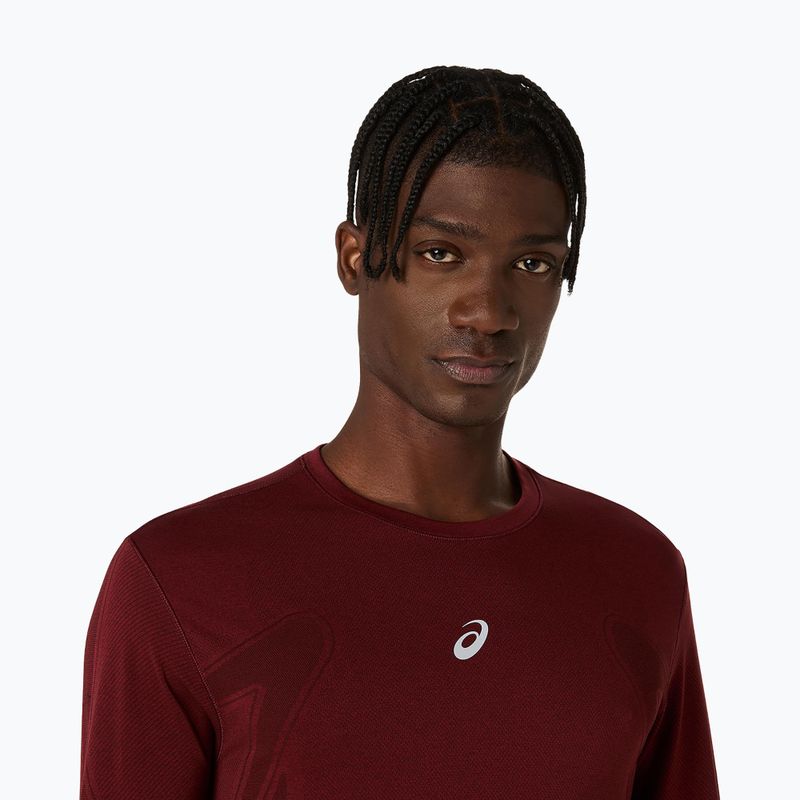 Pánské běžecké tričko Longsleeve ASICS Road Seamless LS dark red planet  5