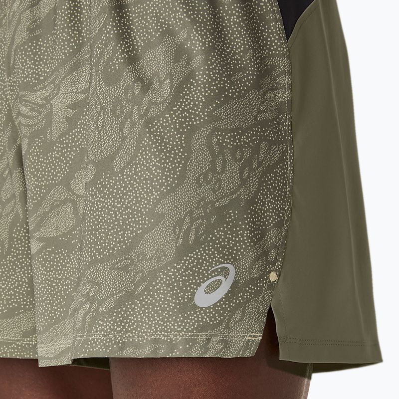 Pánské běžecké šortky ASICS Fujitrail All Over Print 5IN mantle green 6
