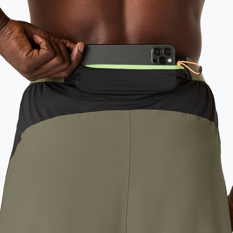 Pánské běžecké šortky ASICS Fujitrail All Over Print 5IN mantle green 8