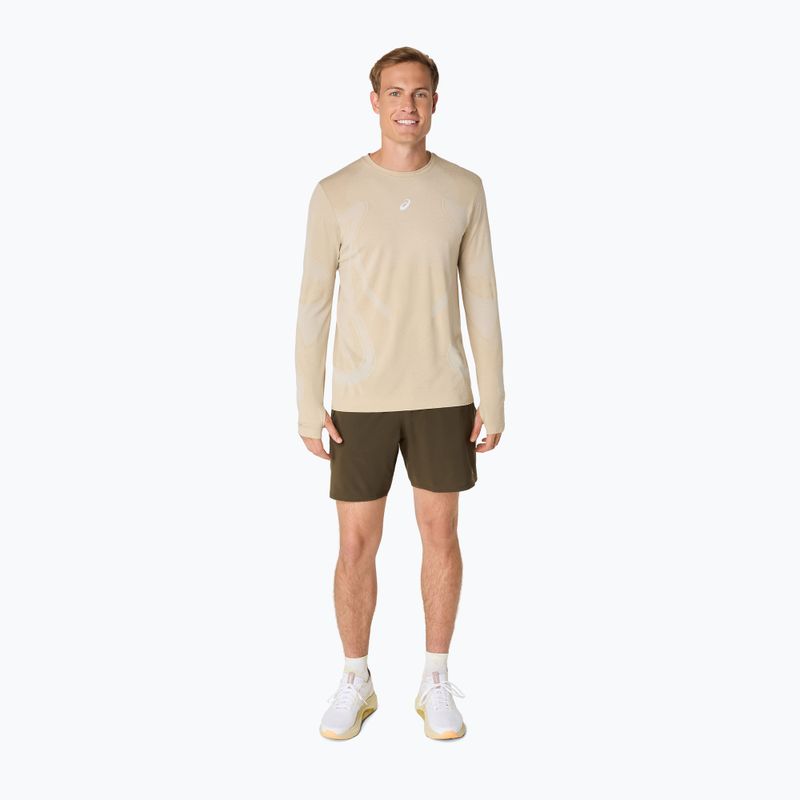 Pánské běžecké tričko Longsleeve ASICS Road Seamless LS cream  2