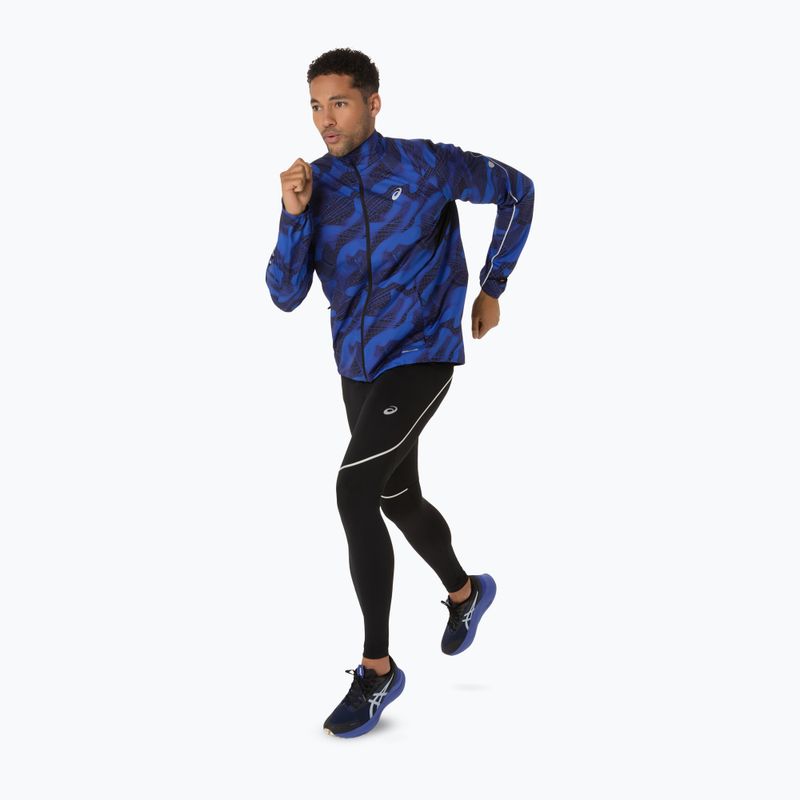 Pánská běžecká bunda ASICS Road Lite-Show Packable performance black/dark cobalt 12