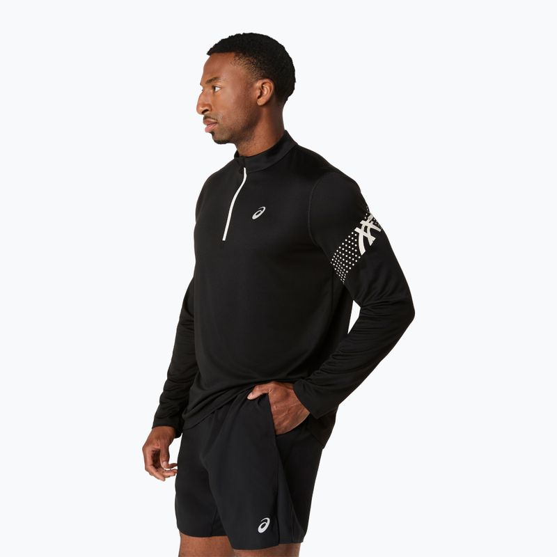 Pánské běžecké tričko Longsleeve Asics Icon LS 1/2 Zip performance black/cream 4