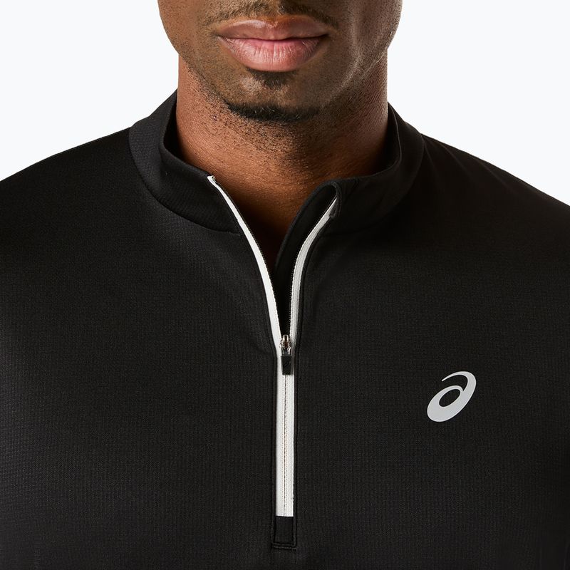 Pánské běžecké tričko Longsleeve Asics Icon LS 1/2 Zip performance black/cream 5