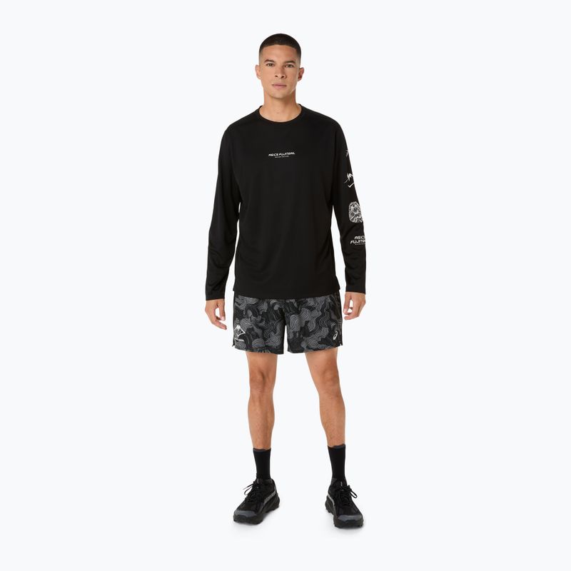 Pánské běžecké šortky ASICS Fujitrail All Over Print 5IN performance black/carbon/cream 2